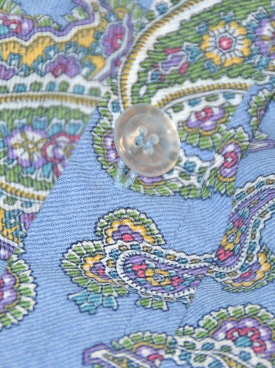 RALPH LAUREN Studio Paisley Oceanside Blue KING Duvet Cover 100% Cotton ITALY - Picture 6 of 6